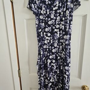Juicy Couture Navy and White Floral Maxi Dress